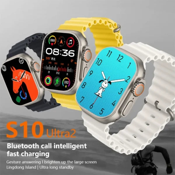 S10 Ultra 2 Smartwatch – Titanium Build, 7 Straps, Water-Resistant, Magnetic Charger